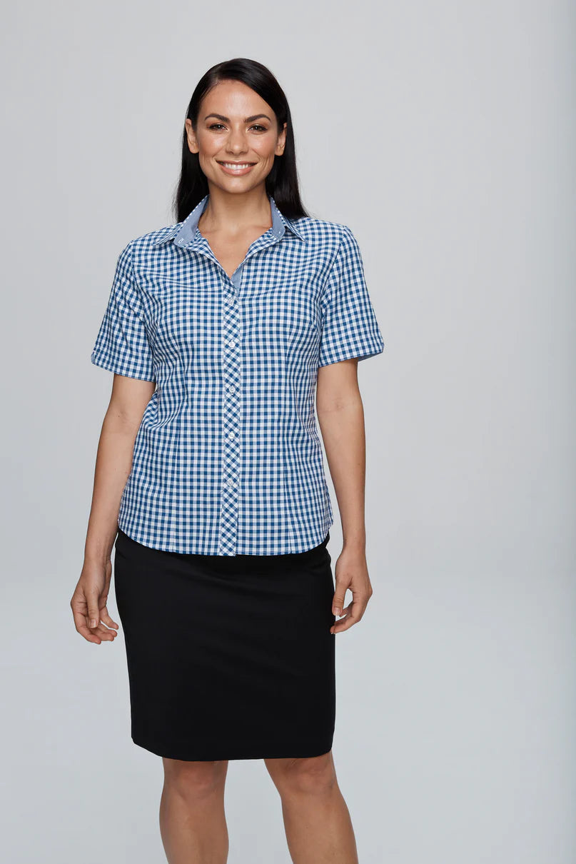 Brighton Embroidered Ladies Business Shirts Short Sleeve