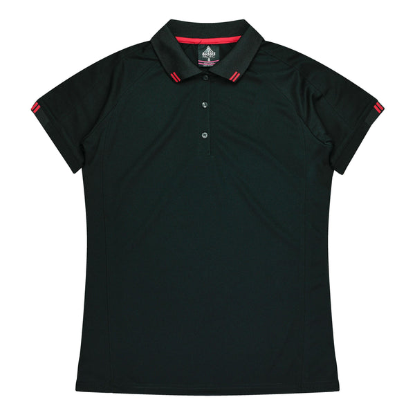 FLINDERS MENS POLOS - BLACK/RED