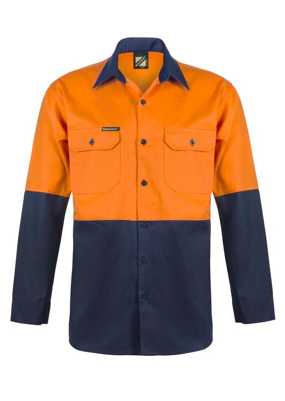 WS3022 HI VIS LONG SLEEVE COTTON DRILL SHIRT