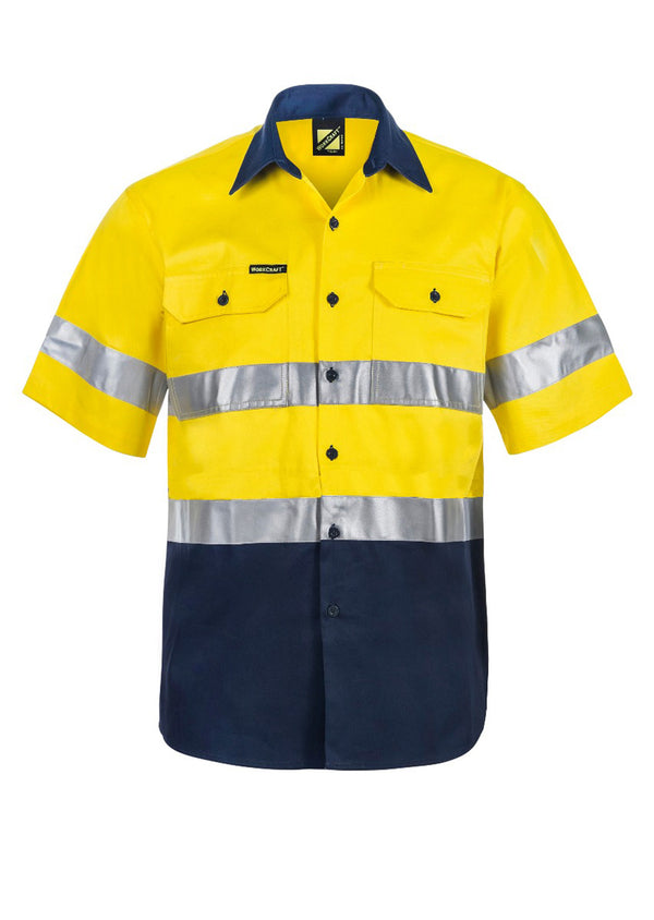 WS4001 Hi Vis Cotton Drill Tradie Work Shirts 🔥 SafeTRex SafeT