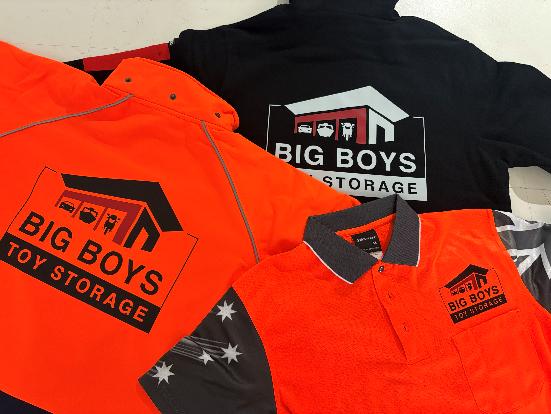 Hi-vis printed workwear with custom business logos for staff uniforms