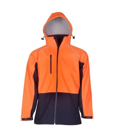 HOODED HI VIS SOFT SHELL JACKET | Workwear