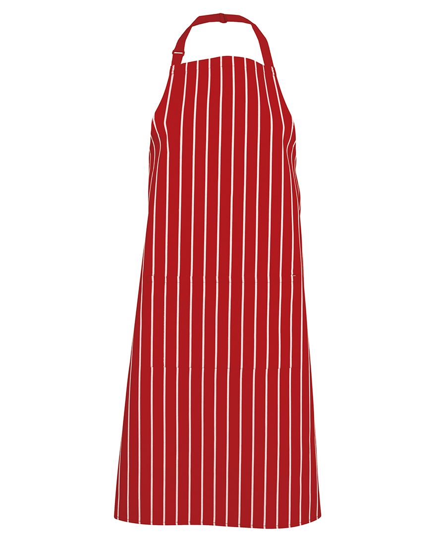 5BS JB's Bib Striped Apron - Red/White