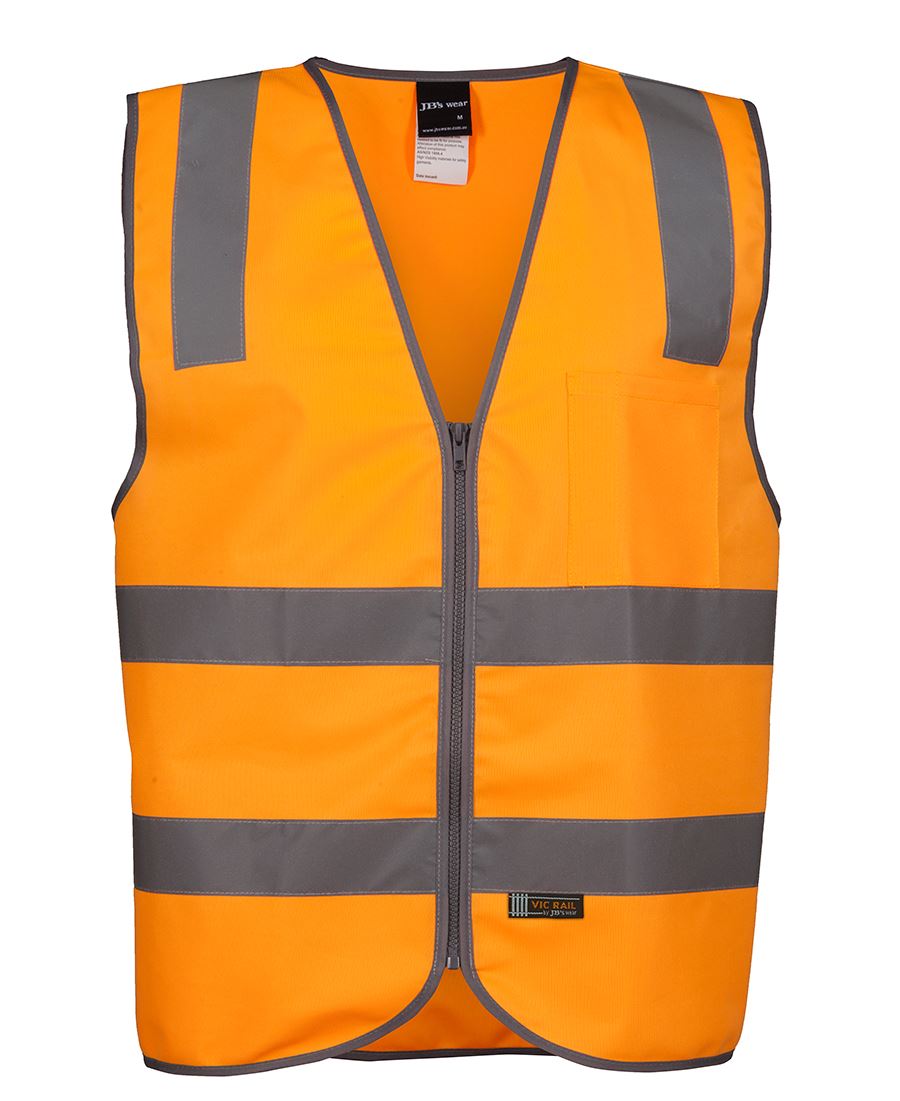 6DVSV Custom Jbs Vic Rail D-N Zip Safety Vest