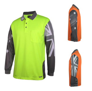 6HSCL JB's Hi Vis Southern Cross Polo Long Sleeve