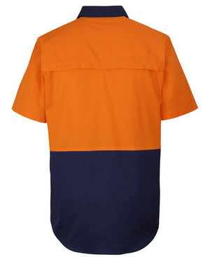 6HVCW JB'S HI VIS CLOSE FRONT S/S 150G WORK SHIRT