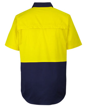 6HVCW JB'S HI VIS CLOSE FRONT S/S 150G WORK SHIRT