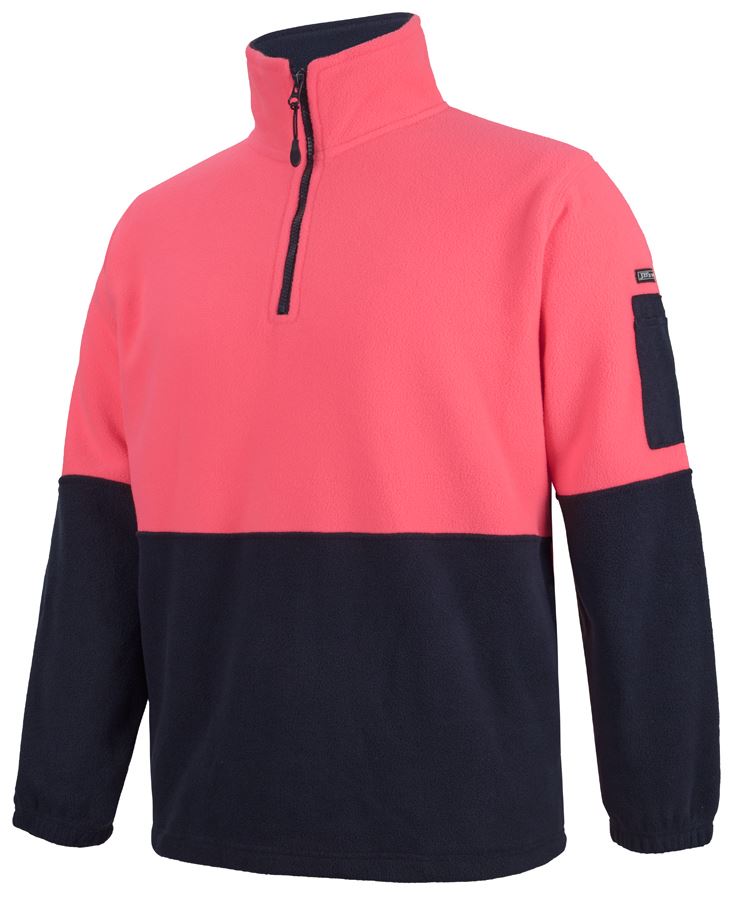 Pink Hi-Vis Half Zip Polar Fleece | Hi Vis Workwear