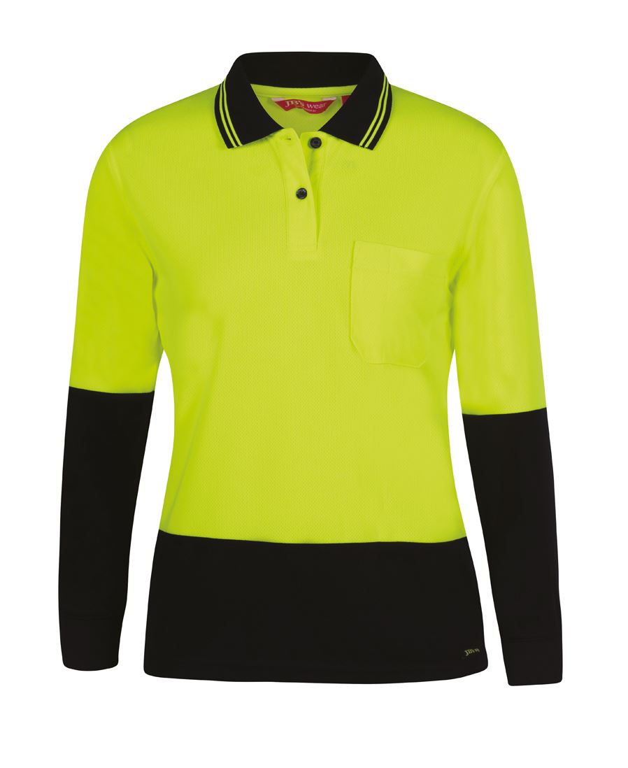 6LHCL JB's Ladies Hi Vis L/S Comfort Polo