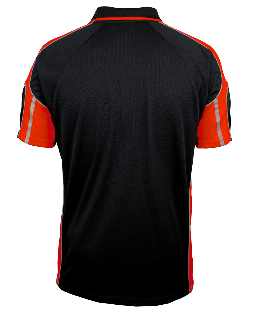 JB'S STREET PANEL POLO Printed Workwear in Black-Orange Back