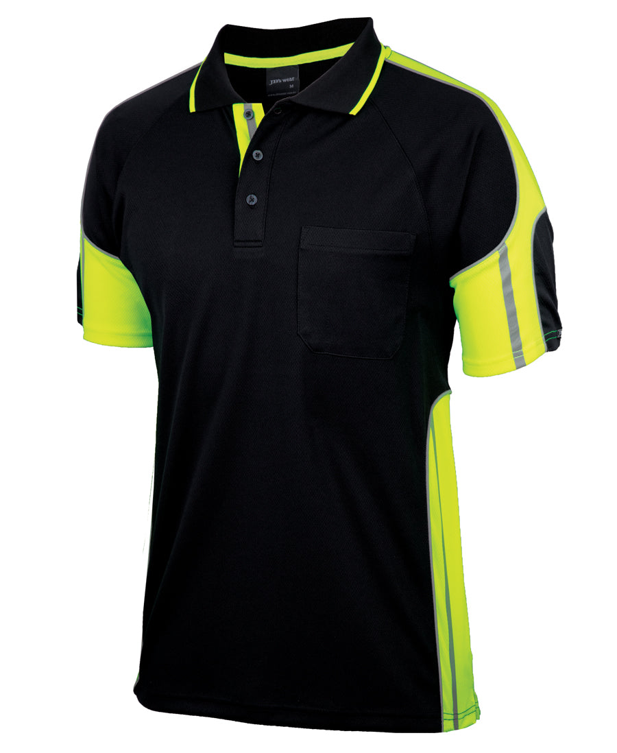 JB'S STREET PANEL POLO Printed Workwear in Black-Orange