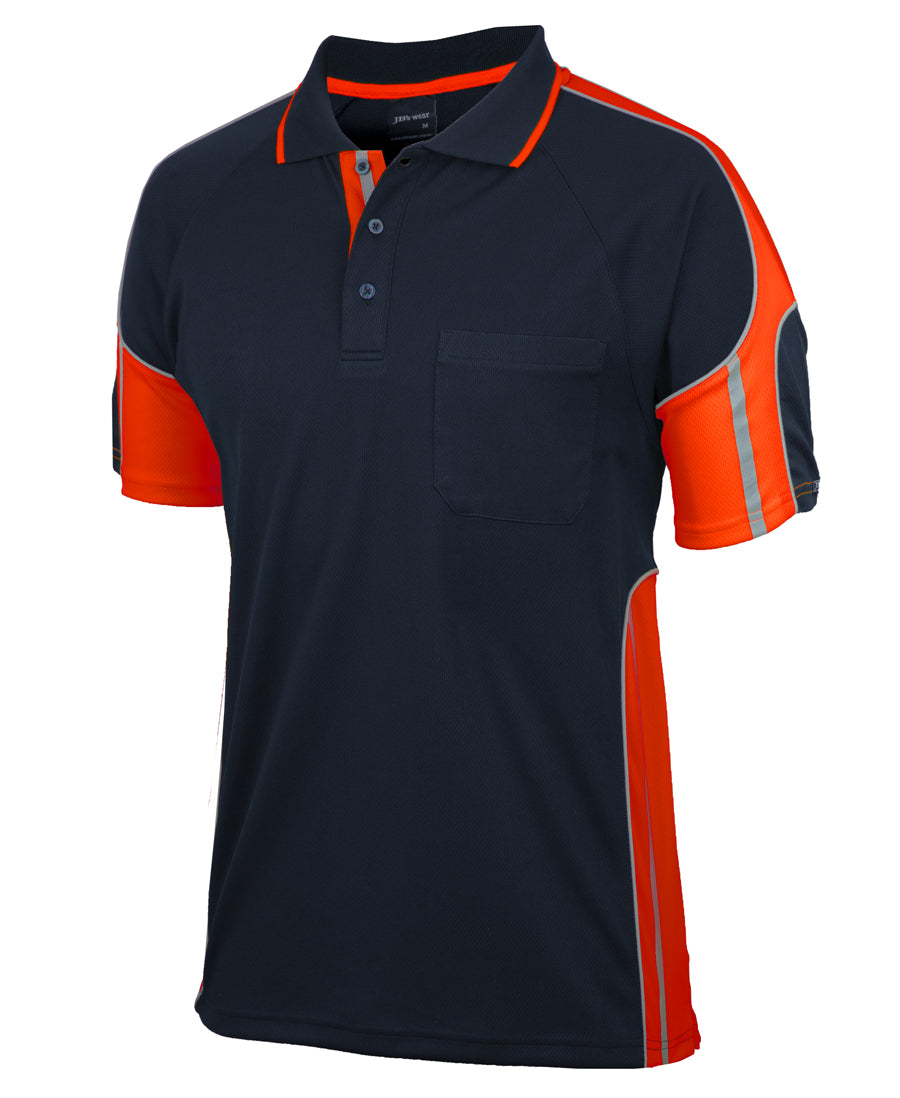 JB'S STREET PANEL POLO Printed Workwear in Navy-Orange