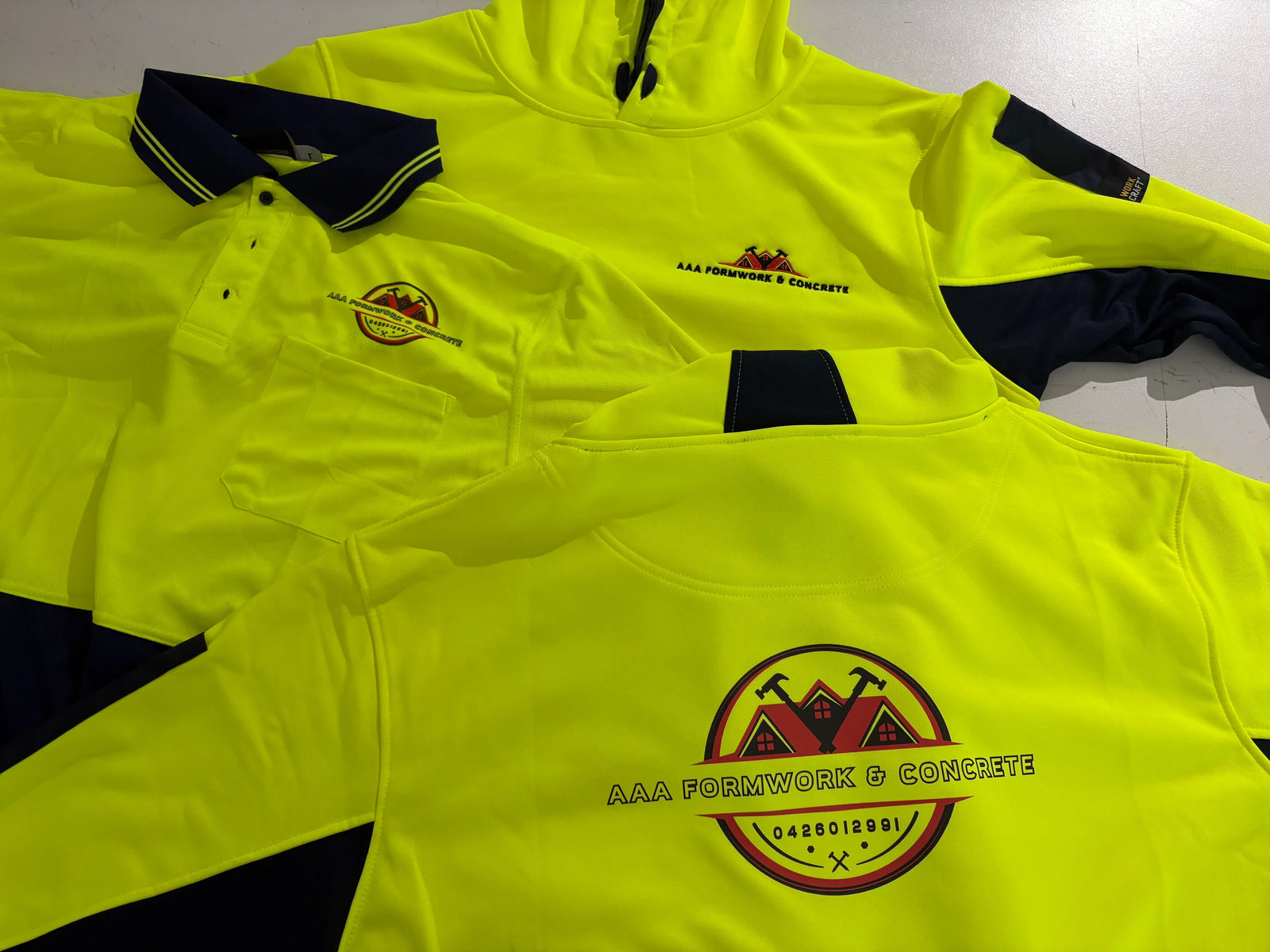 Stormstrike 8 Pack – Hi Vis Polos & Hoodies with Custom Back Logo Print