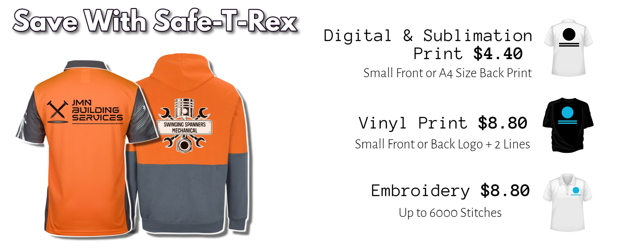 Low Cost Personalised Workwear | Safe-T-Rex Workwear Australia