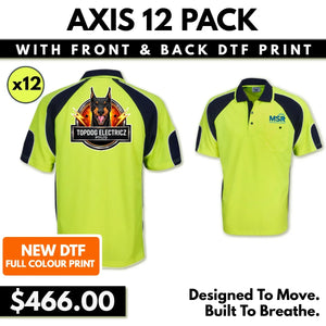 Axis 12 Pack with Front & Back DTF Print