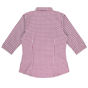 Brighton Embroidered Ladies 3/4 Sleeve Business Shirt - Claret Back
