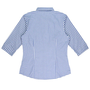 Brighton Embroidered Ladies 3/4 Sleeve Business Shirt - French Blue Back