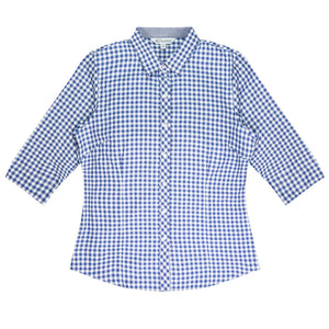 Brighton Embroidered Ladies 3/4 Sleeve Business Shirt - French Blue