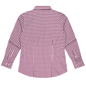 Brighton Embroidered Ladies Business Shirt Long Sleeve - Claret Back