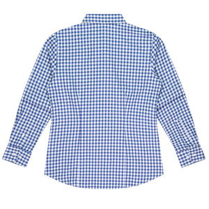 Brighton Embroidered Ladies Business Shirt Long Sleeve - French Blue Back