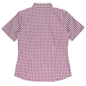 Brighton Embroidered Ladies Business Shirts Short Sleeve - Claret Back