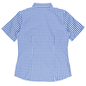 Brighton Embroidered Ladies Business Shirts Short Sleeve - French Blue Back