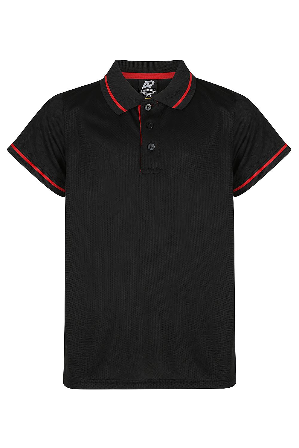 Cottesloe Polos | Custom Kids Shirts 🔥 Safe-T-Rex Workwear - Black/Red