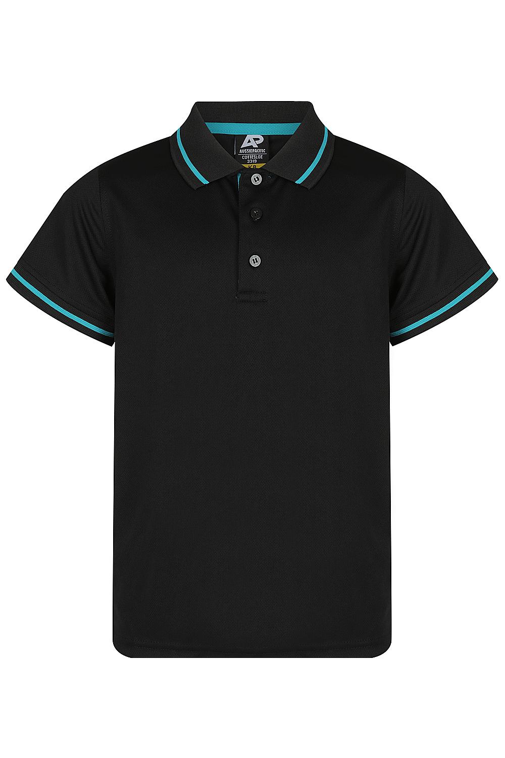 Cottesloe Polos | Custom Kids Shirts 🔥 Safe-T-Rex Workwear - In Teal/Black
