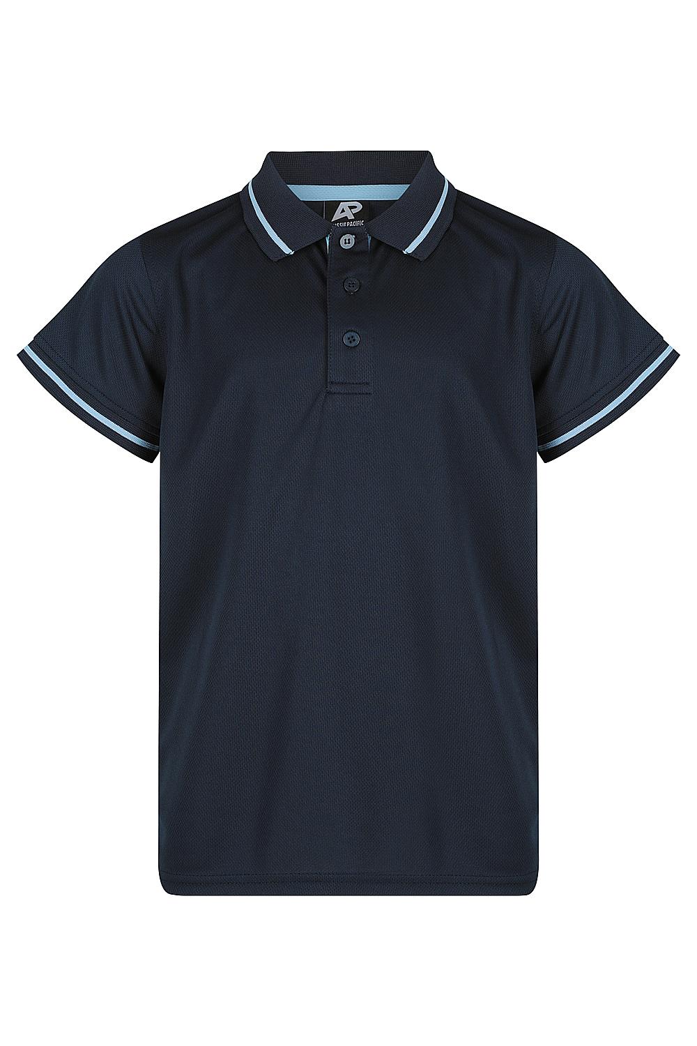 Cottesloe Polos | Custom Kids Shirts 🔥 Safe-T-Rex Workwear - Navy/Sky