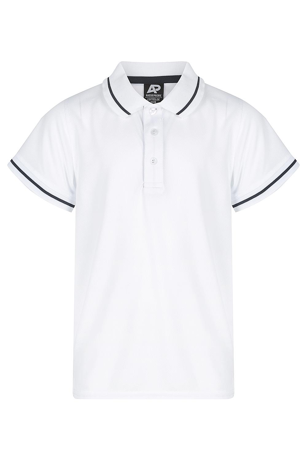 Cottesloe Polos | Custom Kids Shirts 🔥 Safe-T-Rex Workwear - White/Navy