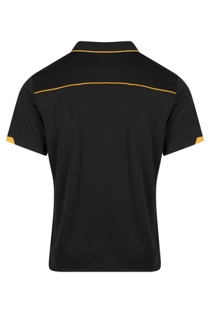 Currumbin Workwear Polo Shirts - Black/Gold Back