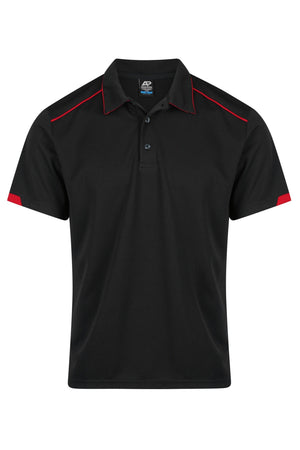 Currumbin Workwear Polo Shirts - Black/Red