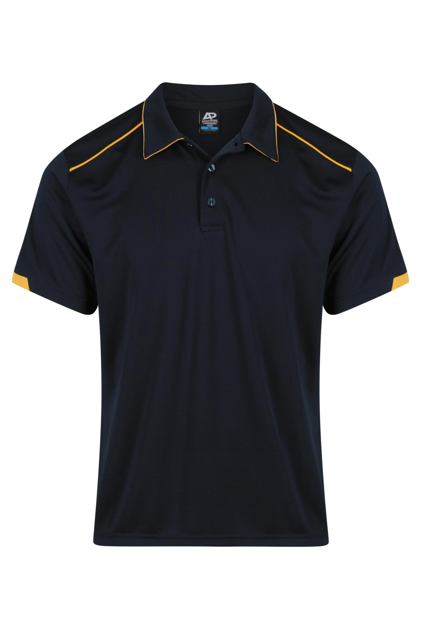 Currumbin Workwear Polo Shirts - Navy/Gold