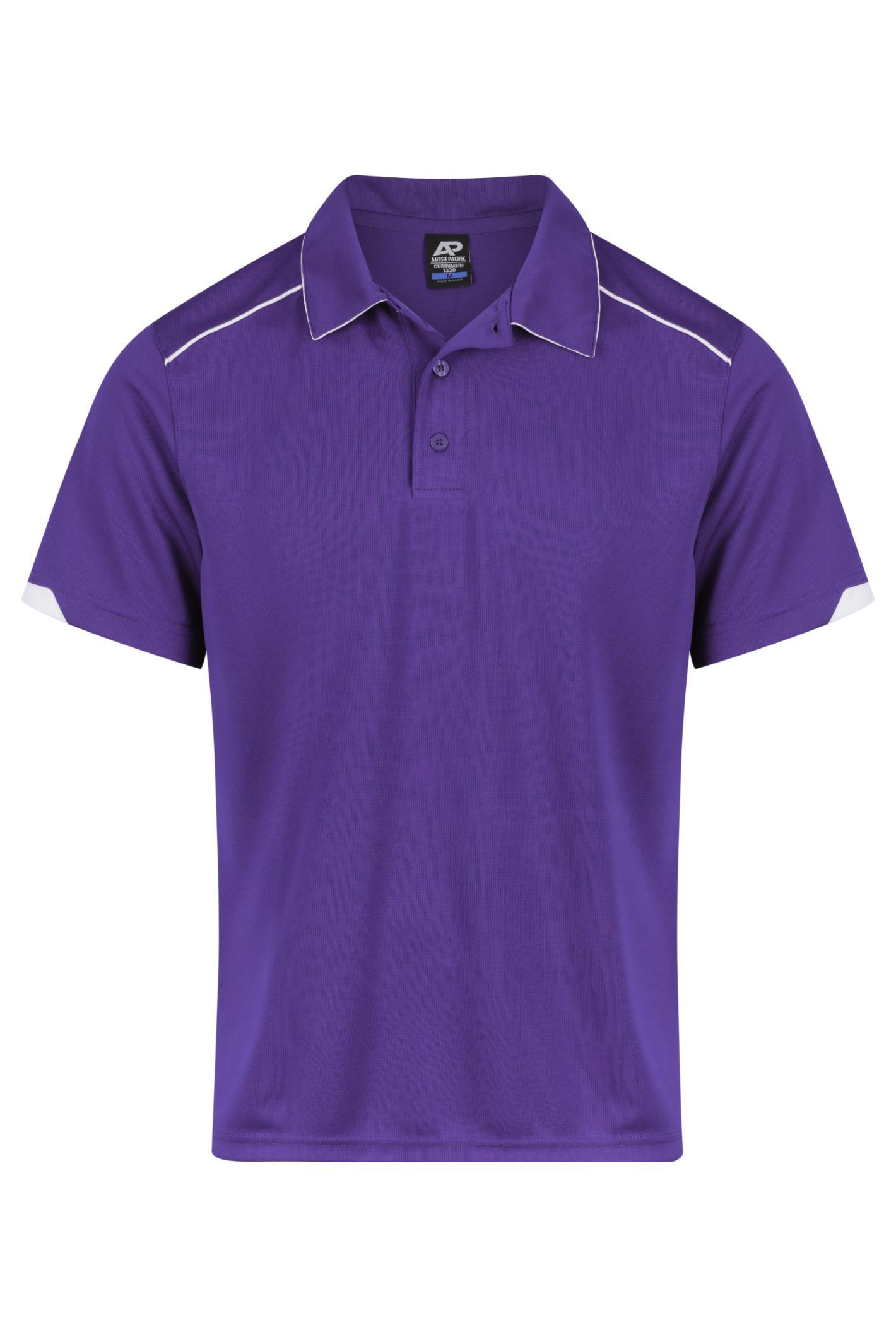 Currumbin Workwear Polo Shirts - Purple/White
