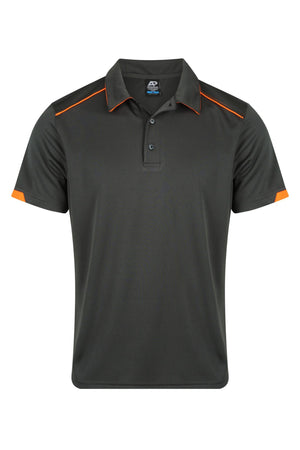 Currumbin Workwear Polo Shirts - Slate/Hi Vis Orange