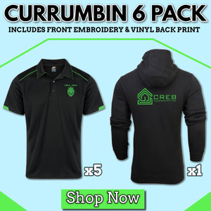 Currumbin 6 Pack With Your Logo Printed Embroidered Black-Green | Safe-T-rex