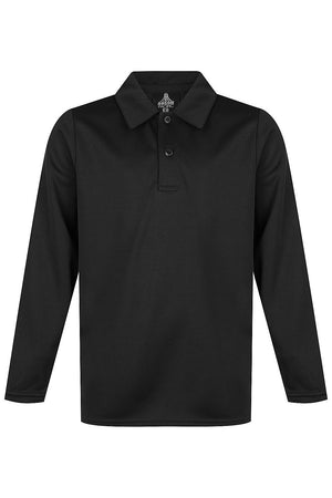 Custom Botany Long Sleeve Kids Shirt - Black