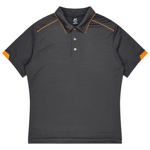 Custom Currumbin Kids Polo Shirts - Slate/Hi Viz Orange