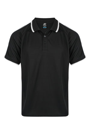 Custom Double Bay Uniform Polo Shirts - Black/White