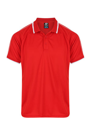 Custom Double Bay Uniform Polo Shirts - Red/White