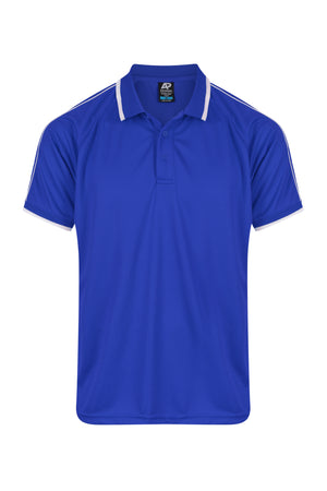 Custom Double Bay Uniform Polo Shirts - Royal/White