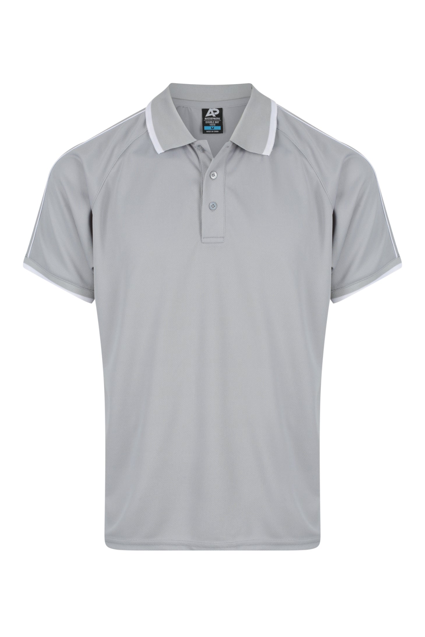 Custom Double Bay Uniform Polo Shirts - Silver/White