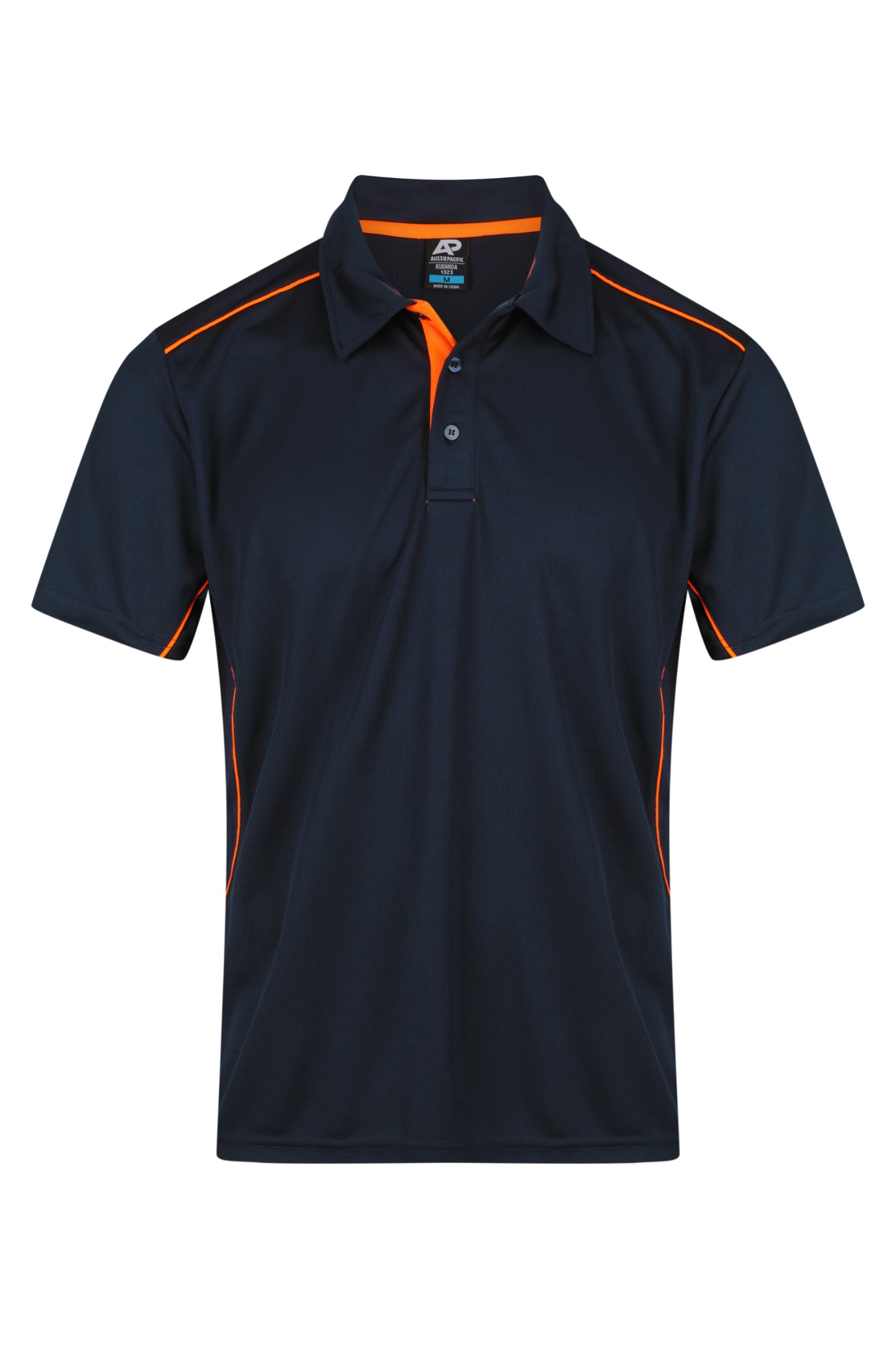 Custom Kuranda Uniform Polo Shirt - Navy/Fluro Orange