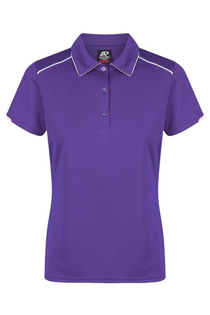 Custom Ladies Currumbin Work Polo Shirts - Purple/White | Safe-T-Rex Workwear Australia