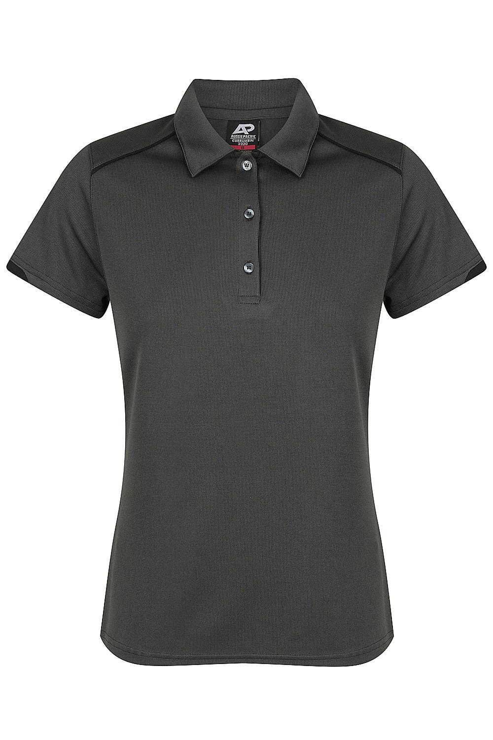Custom Ladies Currumbin Work Polo Shirts - Slate/Black | Safe-T-Rex Workwear Australia