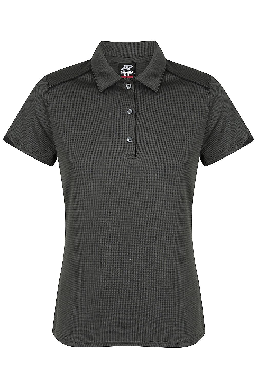 Custom Ladies Currumbin Work Polo Shirts - Slate/Black | Safe-T-Rex Workwear Australia