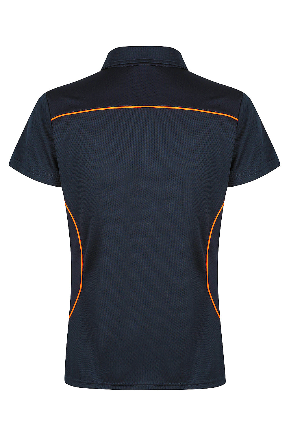 Custom Ladies Kurana Work Shirts - Navy/Fluro Orange back