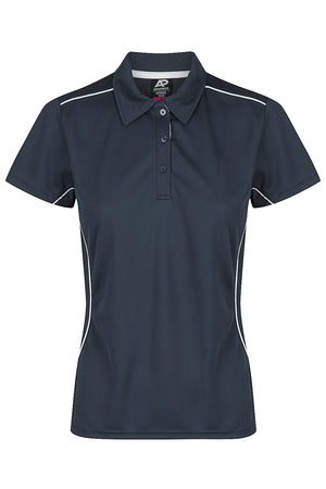 Custom Ladies Kurana Work Shirts - Navy/White