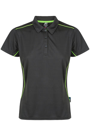 Custom Ladies Kurana Work Shirts - Slate/Fluro Green