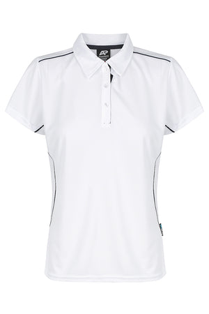 Custom Ladies Kurana Work Shirts - White/Navy